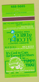 Matchbook Cover - Tipsy Taxi Alcohol Drug Task Force Summit County 30 Strike