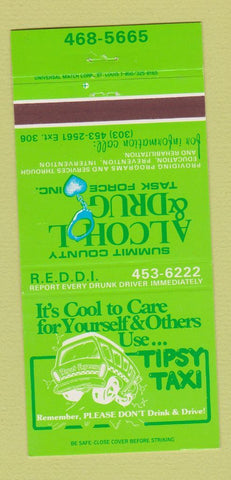 Matchbook Cover - Tipsy Taxi Alcohol Drug Task Force Summit County 30 Strike
