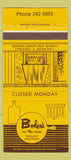 Matchbook Cover - Boder's on the River Mequon WI 30 Strike