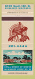 Matchbook Cover - Moose Lodge Milwaukee WI 30 Strike