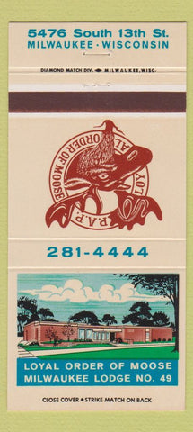 Matchbook Cover - Moose Lodge Milwaukee WI 30 Strike
