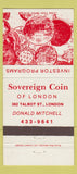 Matchbook Cover - Sovereign Coin of London ON 30 Strike