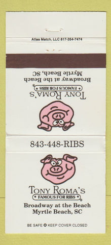 Matchbook Cover - Tony Roma's Ribs Myrtle Beach SC 30 Strike