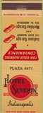 Matchbook Cover - Hotel Severin Indianapolis IN