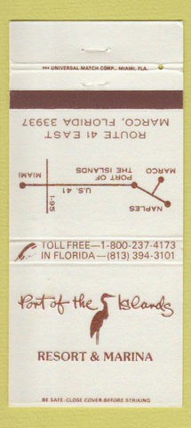 Matchbook Cover - Port of the Islands Resort Marco FL 30 Strike
