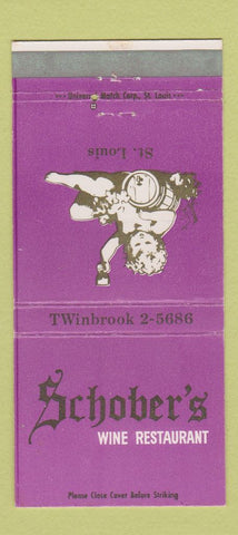 Matchbook Cover - Schober's Wine Restaurant St Louis MO 30 Strike