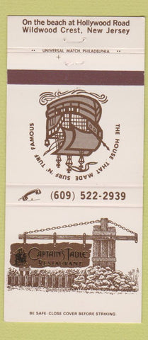 Matchbook Cover - Captain's Table Restaurant Wildwood Crest NJ 30 Strike