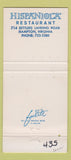 Matchbook Cover - Hispaniola Restaurant Hampton VA WEAR 30 Strike