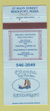 Matchbook Cover - Oleana by the Sea Restaurant Rockport MA 30 Strike