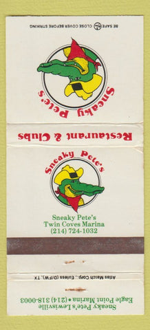 Matchbook Cover - Sneaky Pete's Restuarant Lewisville WEAR 30 Strike