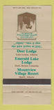 Matchbook Cover - Rocky Mountain Resorts Banff Lake Louise AB WEAR 30 Strike