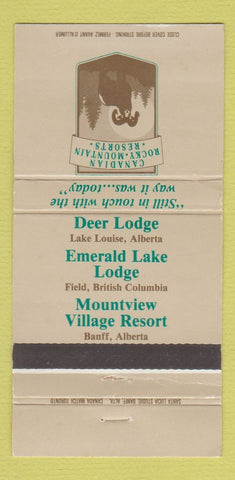 Matchbook Cover - Rocky Mountain Resorts Banff Lake Louise AB WEAR 30 Strike