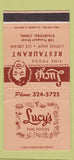 Matchbook Cover - Lucy's Restaurant Stamford CT WEAR 30 Strike