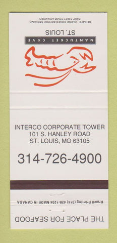 Matchbook Cover - Nantucket Cove St Louis MO seafood lobster 30 Strike