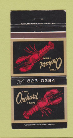 Matchbook Cover - Orchard Inn Towson MD lobster 30 Strike