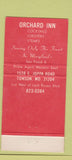 Matchbook Cover - Orchard Inn Towson MD lobster 30 Strike