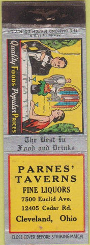 Matchbook Cover - Parnes' Taverns Cleveland OH