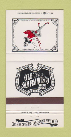 Matchbook Cover San Francisco Steak girlie San Antonio Houston Dallas 30 Strike