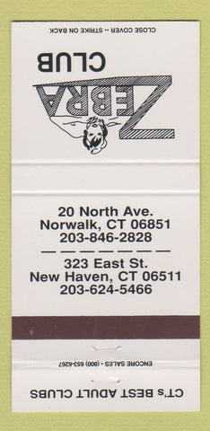 Matchbook Cover - Zebra Strip club Norwalk New Haven CT girlie 30 Strike