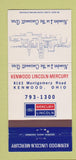 Matchbook Cover - Kenwood Lincoln Mercury OH Ford 30 Strike