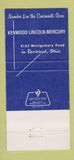 Matchbook Cover - Kenwood Lincoln Mercury OH Ford 30 Strike