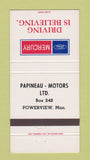 Matchbook Cover - Ford Mercury Papineau Powerview MB 30 Strike