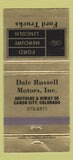 Matchbook Cover Ford Mercury Lincoln Dale Russell Canon City Colorado 30 Strike