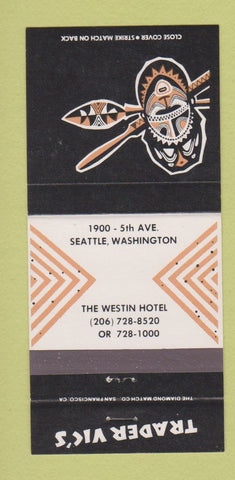 Matchbook Cover - Trader Vic's Tiki Seattle WA Westin Hotel 30 Strike