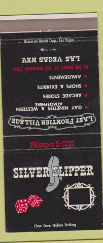 Matchbook Cover - Silver Slipper Casino Las Vegas NV Last Frontier 30 Strike