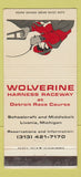 Matchbook Cover - Wolverine Harness Racing Livonia MI horse 30 Strike