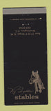 Matchbook Cover - Horse Stables Washington DC 30 Strike