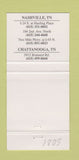 Matchbook Cover - Hooters Owl girlie Nashville Chattanooga TN 30 Strike