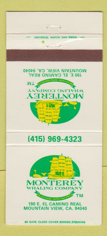 Matchbook Cover - Monterey Whaling Company Mountain View CA 30 Strike