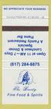 Matchbook Cover - The Bounty Restaurant 30 Strike