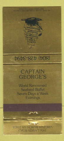 Matchbook Cover - Captain George's Restaurant Virginia Beach VA 30 Strike