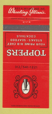 Matchbook Cover - Toppers Restaurant Wheeling IL 30 Strike