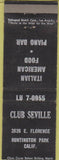 Matchbook Cover - Club Seville Huntington Park CA