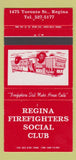 Matchbook Cover - Regina Firefighters Social Club SK WEAR 30 Strike