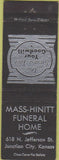 Matchbook Cover - Mass Hinitt Funeral Home Junction City KS black