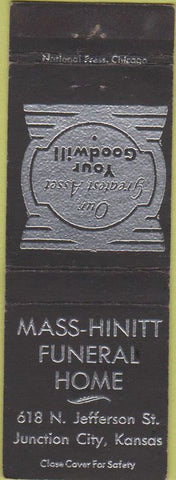 Matchbook Cover - Mass Hinitt Funeral Home Junction City KS black