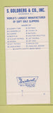 Matchbook Cover - Sleepy Time Slippers S Goldberg Hackensack NJ 30 Strike