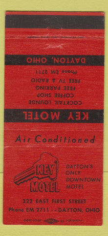 Matchbook Cover - Key Motel Dayton OH 30 Strike
