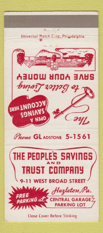 Matchbook Cover - People's Savings Trust Hazleton PA 30 Strike