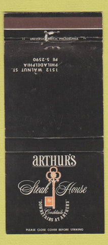 Matchbook Cover - Arthur Steak House Philadelphia PA WEAR 30 Strike