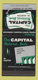 Matchbook Cover - Capital National Bank Austin TX 30 Strike