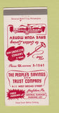 Matchbook Cover - People's Savings Trust Hazleton PA #1 30 Strike