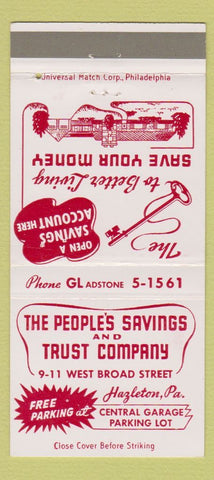 Matchbook Cover - People's Savings Trust Hazleton PA #2 30 Strike