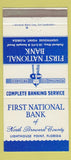 Matchbook Cover - First National Bank Lighthouse Point FL 30 Strike