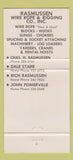 Matchbook Cover - Rasmussen Wire Rop Seattle WA 30 Strike