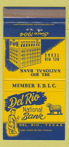 Matchbook Cover - Del Rio National Bank Del Rio TX 30 Strike